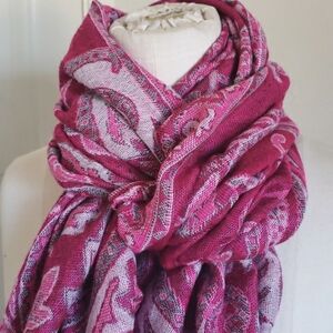 Reversible Pashmina Scarf Pink White